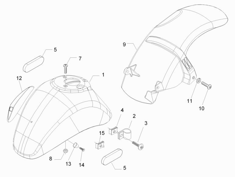 Garde boue avant Vespa Lx 2 temps or perseo 579