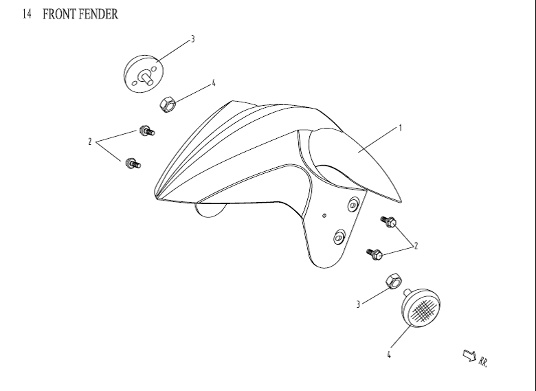 Garde boue avant China Venom green