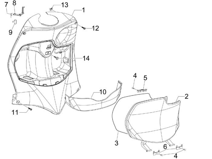 Protège-jambes Piaggio Fly 4 temps