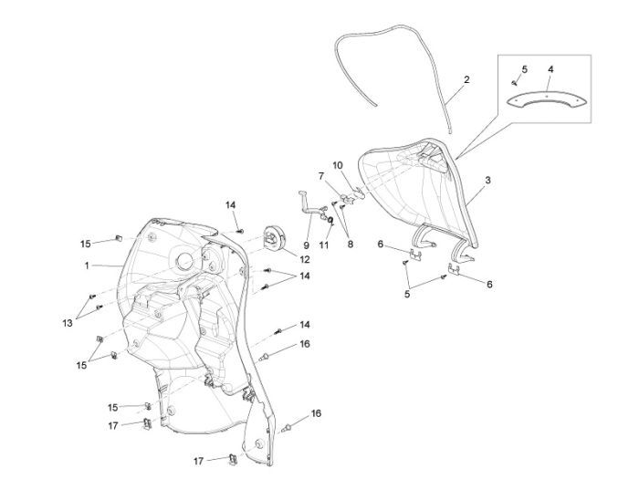 Protège-jambes Piaggio Liberty 4 temps