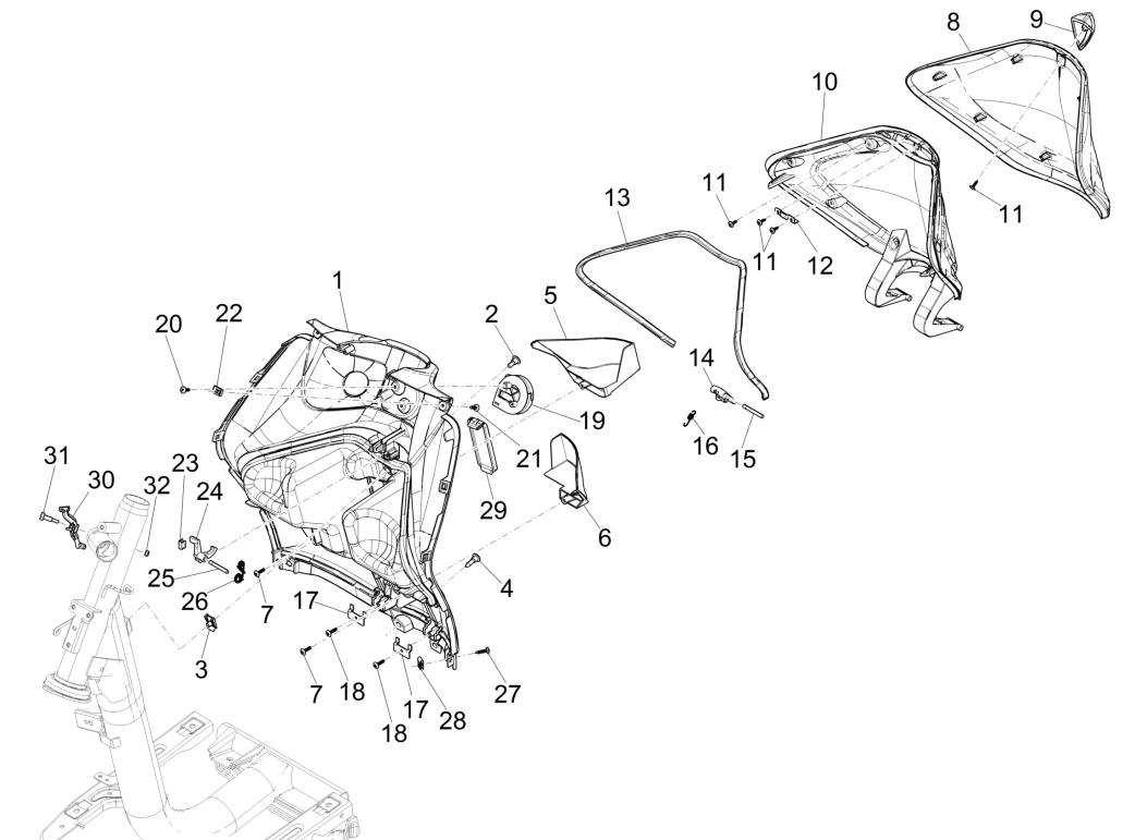 Coque avant Piaggio Liberty 50 4 temps (IGET euro 5)