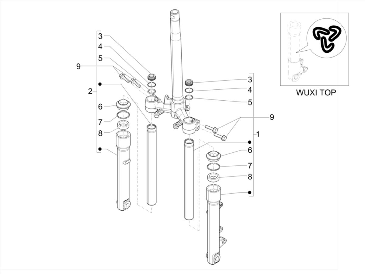 Pièces de siège avant (WUXI TOP) Liberty 125 IGET 4T 3V IE E4 ABS 2015 - 2019 (EMEA)