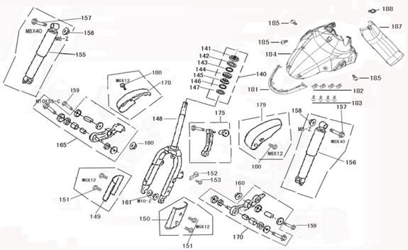 Garde-boue avant China Joy noir