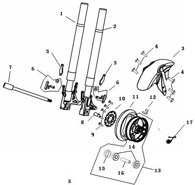 Garde-boue avant China Strada