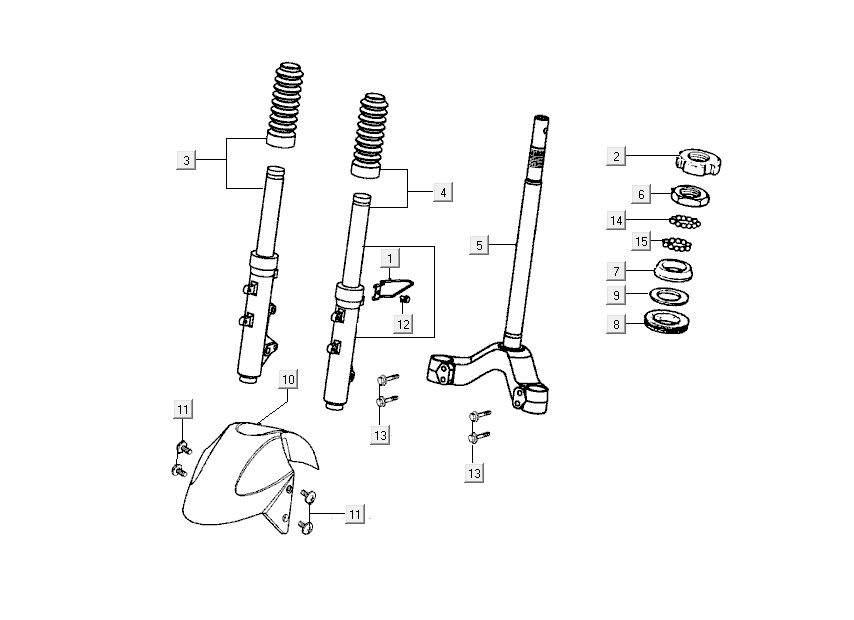 garde boue fourche avant Kymco Grand Dink 2 temps Titanium