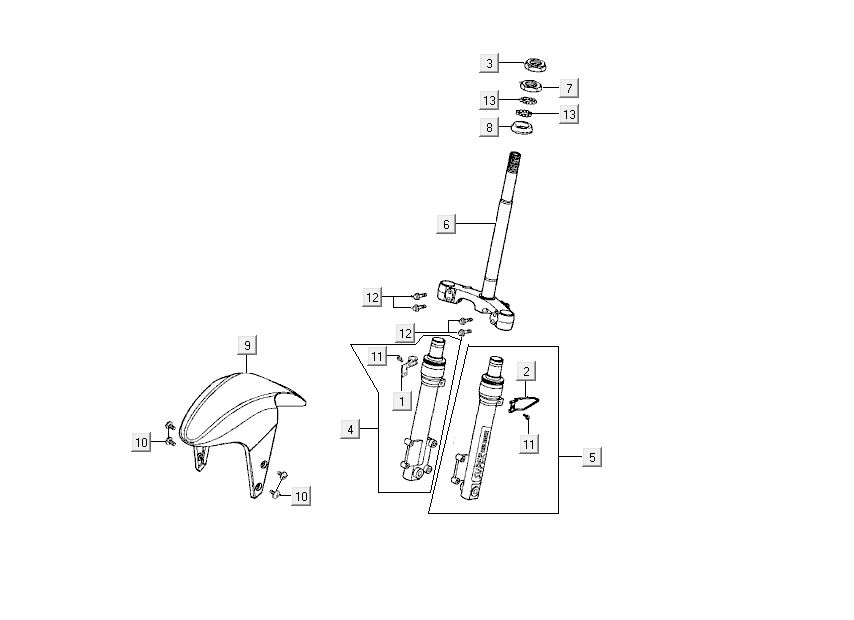 garde boue fourche avant Kymco Super9 ac o.m 2 temps noir mat argent