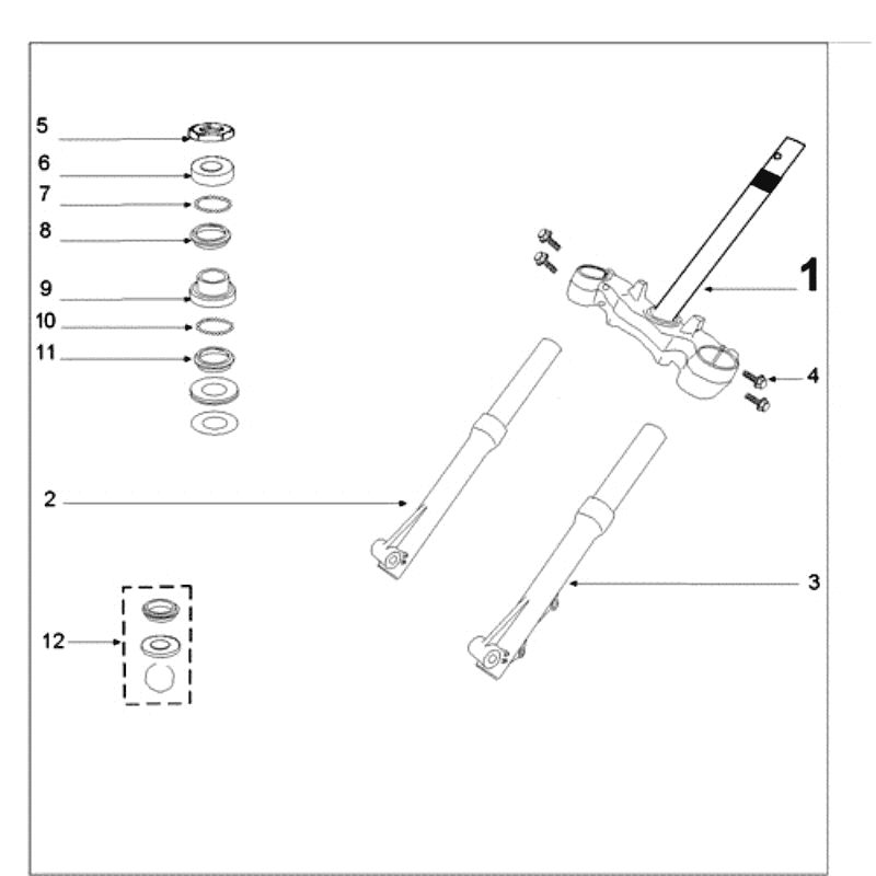 Fourche avant - Headset Peugeot Tweet vieux gris mat