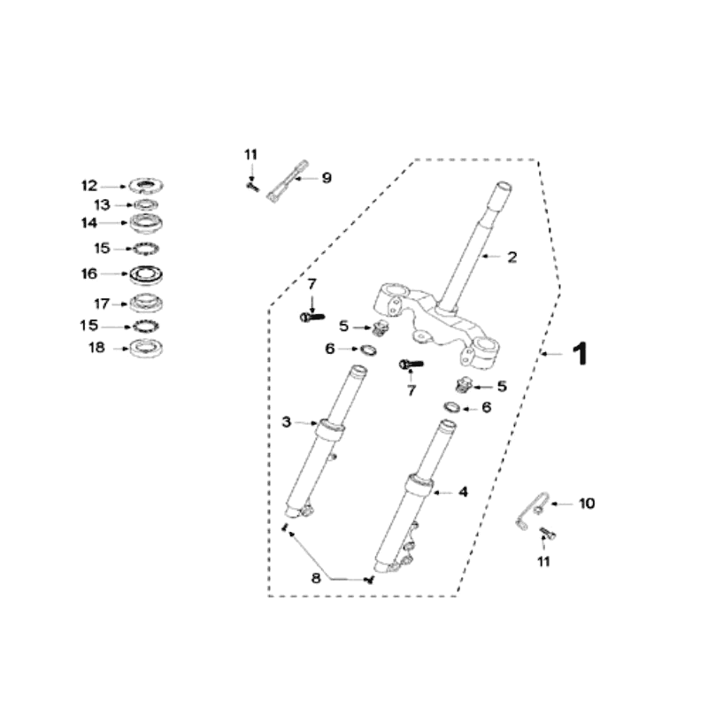 Fourche avant - Headset Peugeot V-clic Midnight Blue