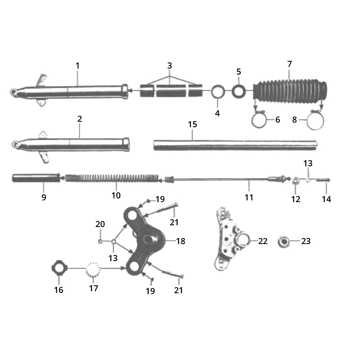 Fourche avant Zundapp C50 Sport 517-21L0