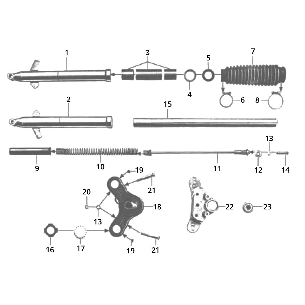 Fourche avant Zundapp C50 Sport 517-21LA