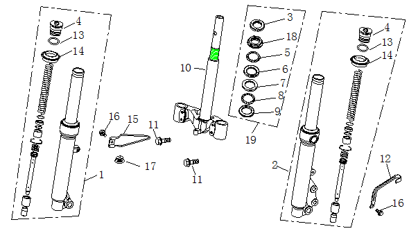 Fourche avant AGM Ape50 marron