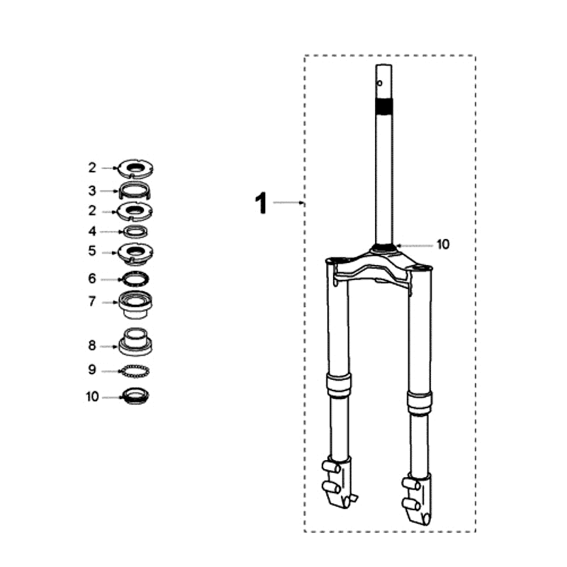 Kit fourche avant Peugeot Ludix 14 noir