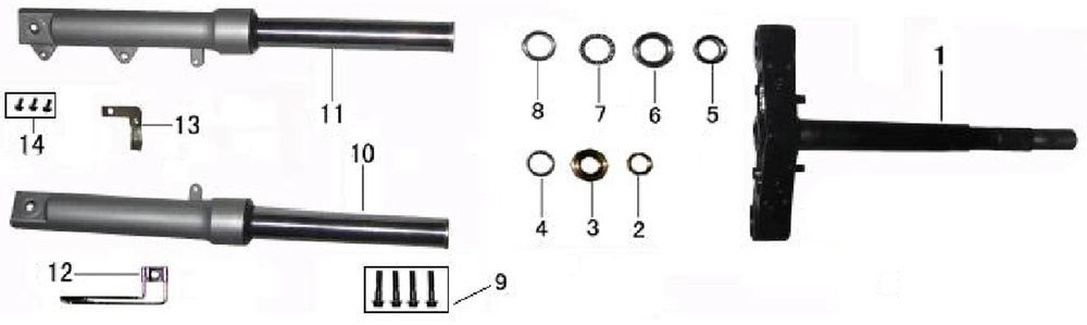 Fourche avant China Touring bleu