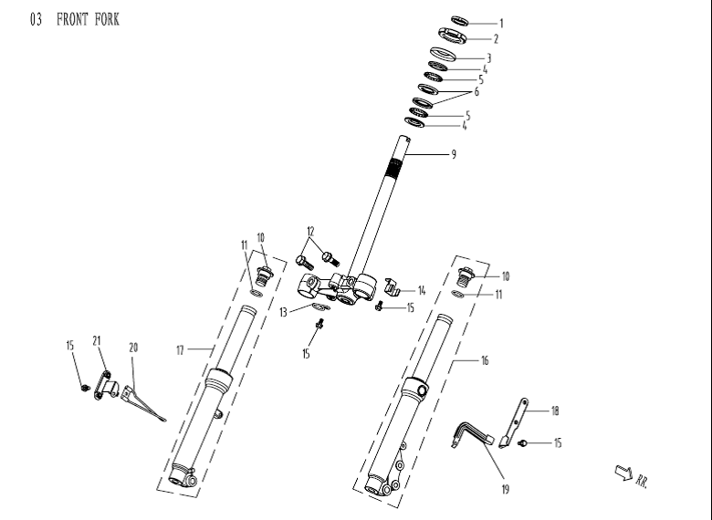 Fourche avant China Venom white