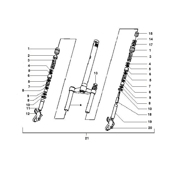 Fourche avant Gilera Runner 98-2005 2 temps