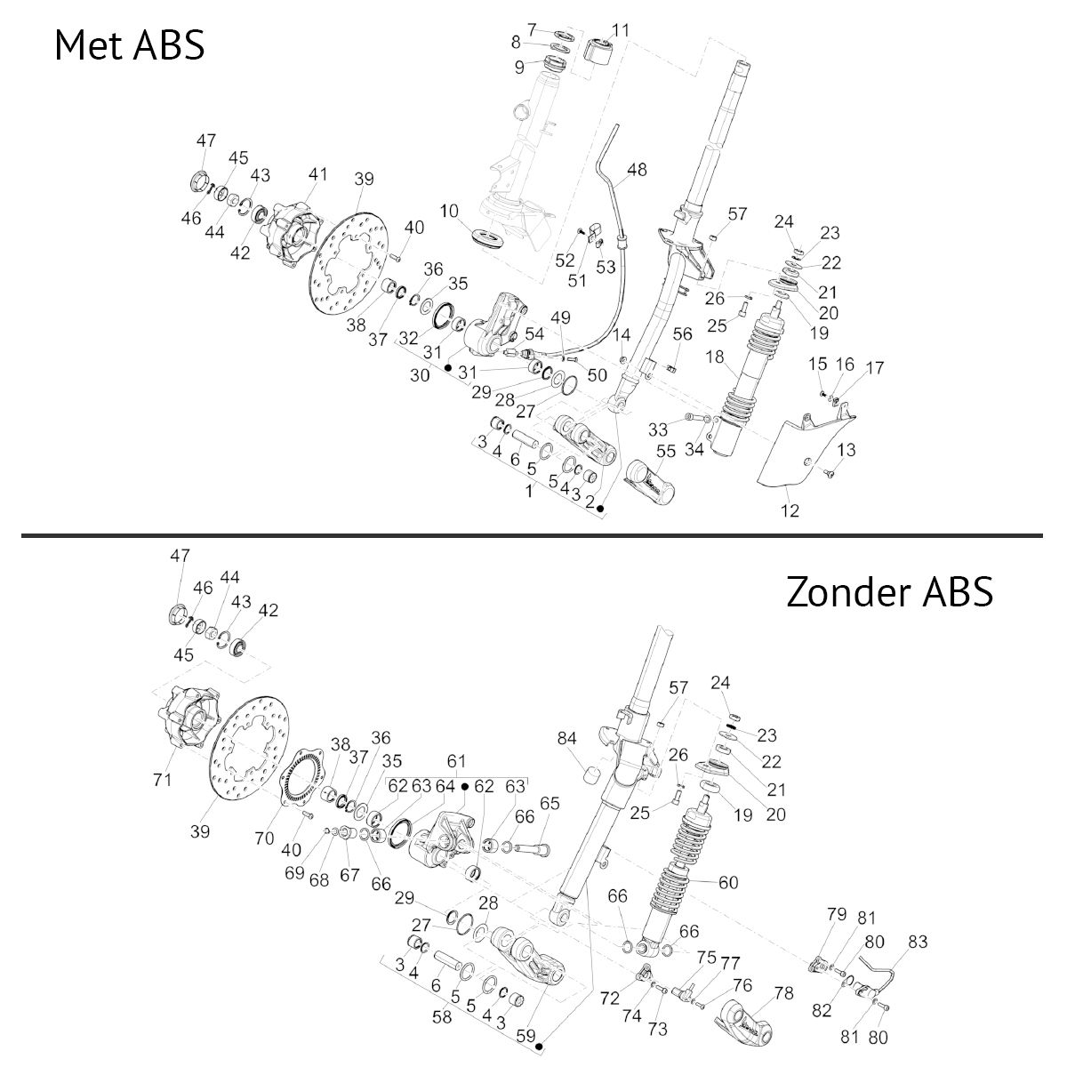 Fourche avant GTS 125 IE
