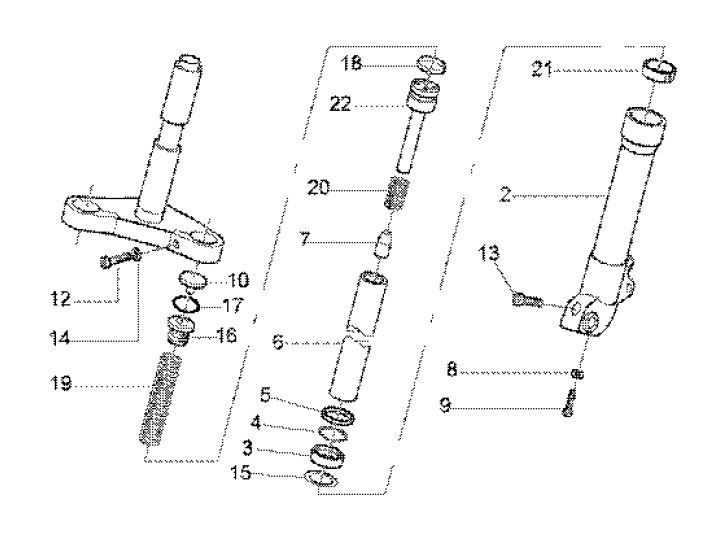 Pièces de fourche avant 2 Gilera Runner 180cc FXR 2 temps