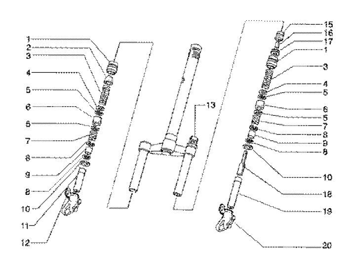 Pièces de fourche avant (97-98-99) Gilera Runner 180cc FXR 2 temps