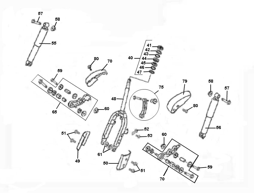 Fourche avant Rover Classic 4 temps