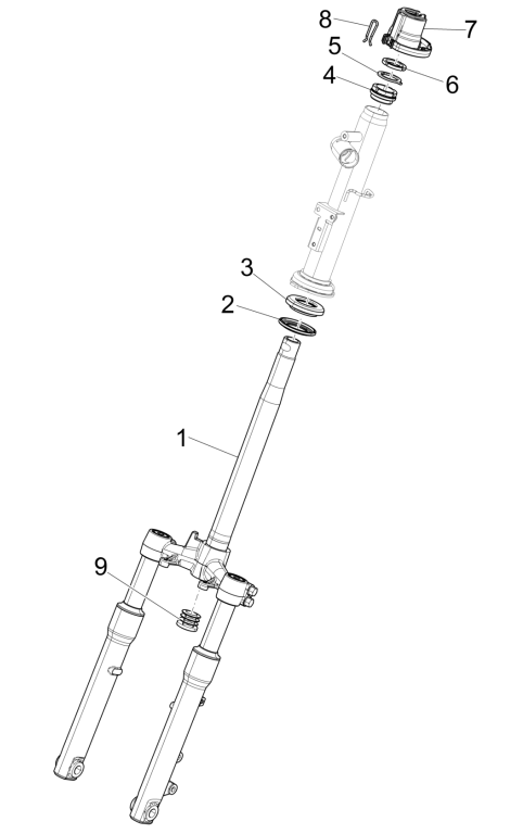 Fourche avant/tube de direction Piaggio Liberty 50 4 temps (IGET euro 5)