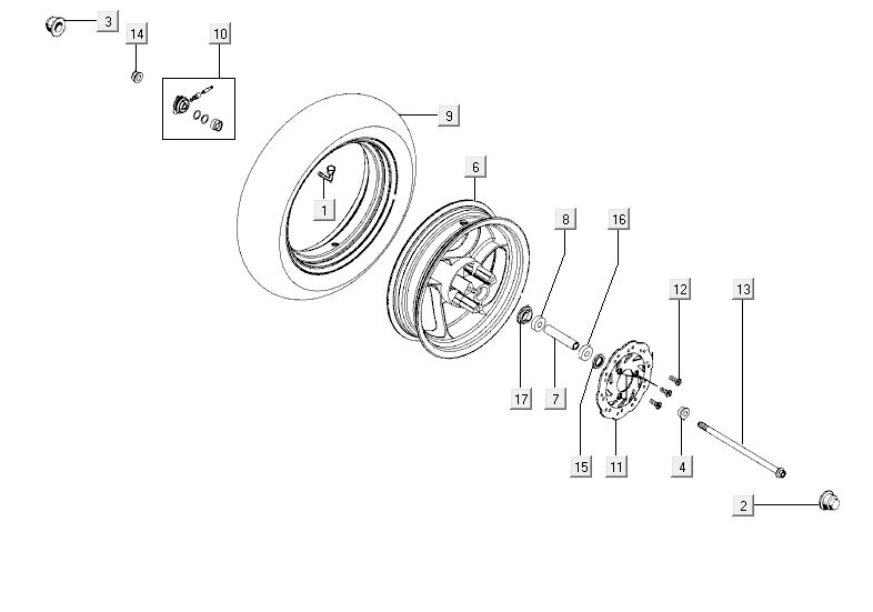 disque de compteur de roue avant Kymco Agility RS 4 temps blanc 11