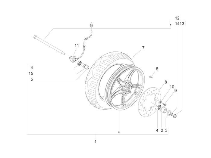 Roue avant Piaggio Zip 2000 2 temps AC