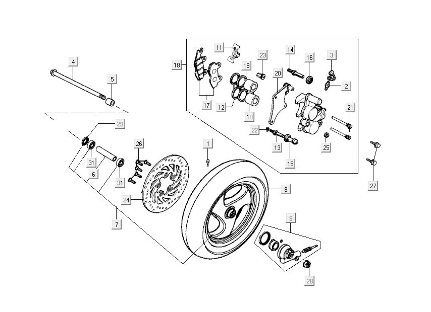 Roue avant - Claw Kymco New Dink 4 temps or