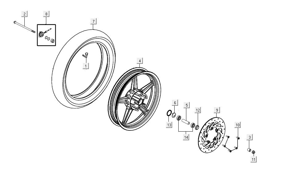 roue avant AGILITY 16+ 4T 125 Matte Metallic Silver