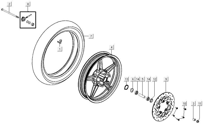 roue avant AGILITY CITY 16 4T 125