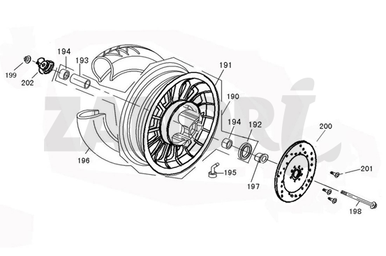 Roue avant Santini Capri anthracite mat