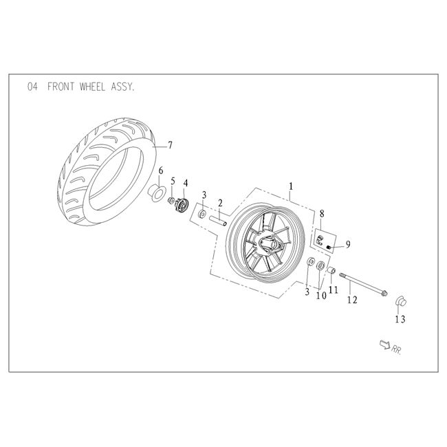Roue avant Agm Vx50 plus