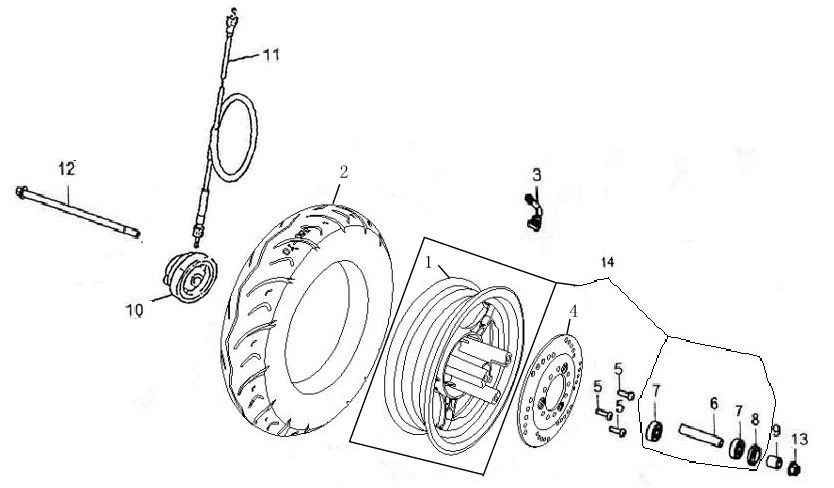 Roue avant Benzhou Retro anthracite