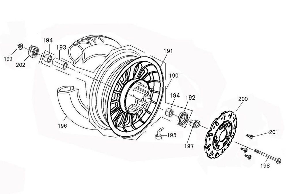 Roue avant Benzhou YY50QT-45A titane