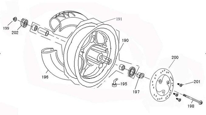 Roue avant China R8 bleu foncé