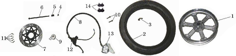 Roue avant China Touring bleu