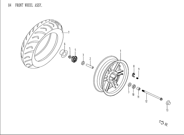 Roue avant China Venom white