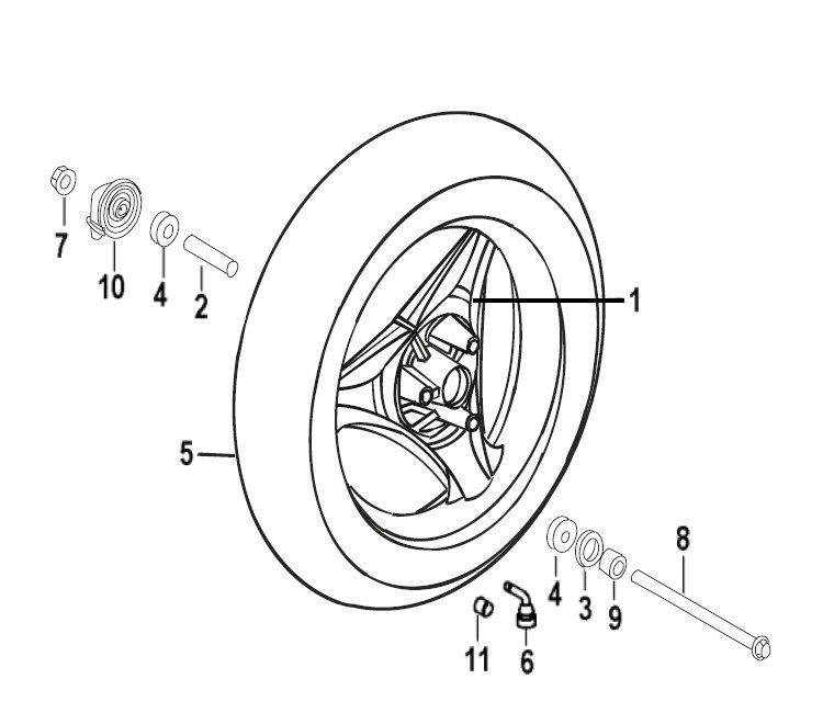 Roue avant Generic Xor Williams 2009 2 temps