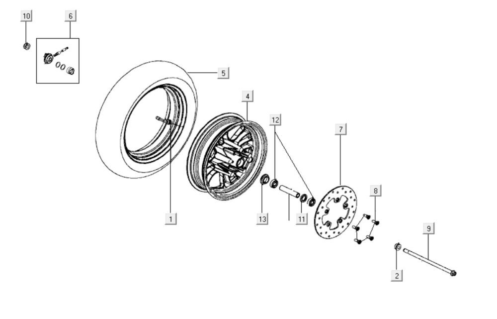 Roue avant Kymco Like 125cc
