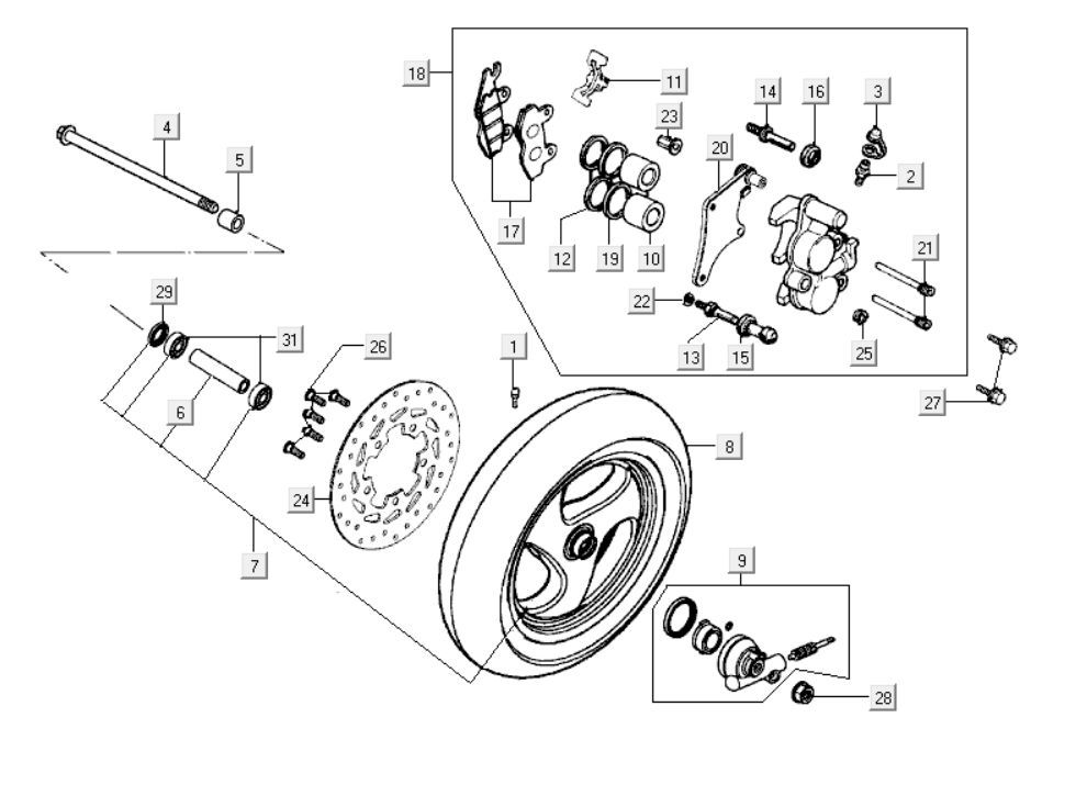 Roue avant Kymco New Dink 200i