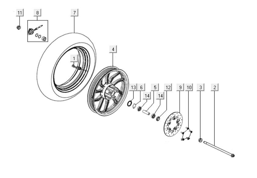 Roue avant Kymco People One 125i