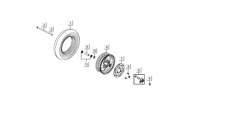 Roue avant Kymco VP50i injection euro 4 renault marron