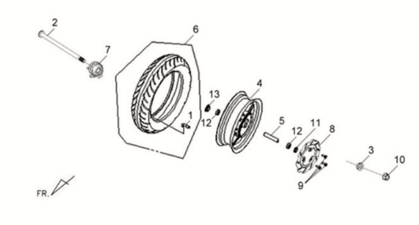 Roue avant Sym Fiddle II 125S