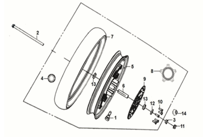Roue avant Sym Symphony ST 125I E4