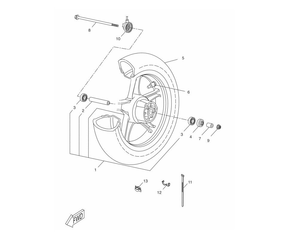 Roue avant Yamaha Aerox 2 temps 2013