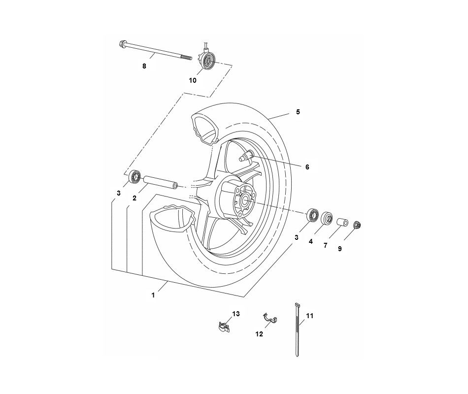 Roue avant Yamaha Aerox 4 temps 2014