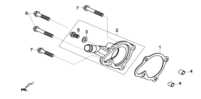 Couvercle de pompe à eau ABS Sym Joymax 125I