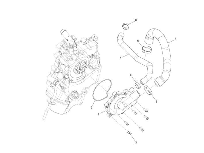 Pompe à eau Piaggio Beverly 500 E3 2007-2012