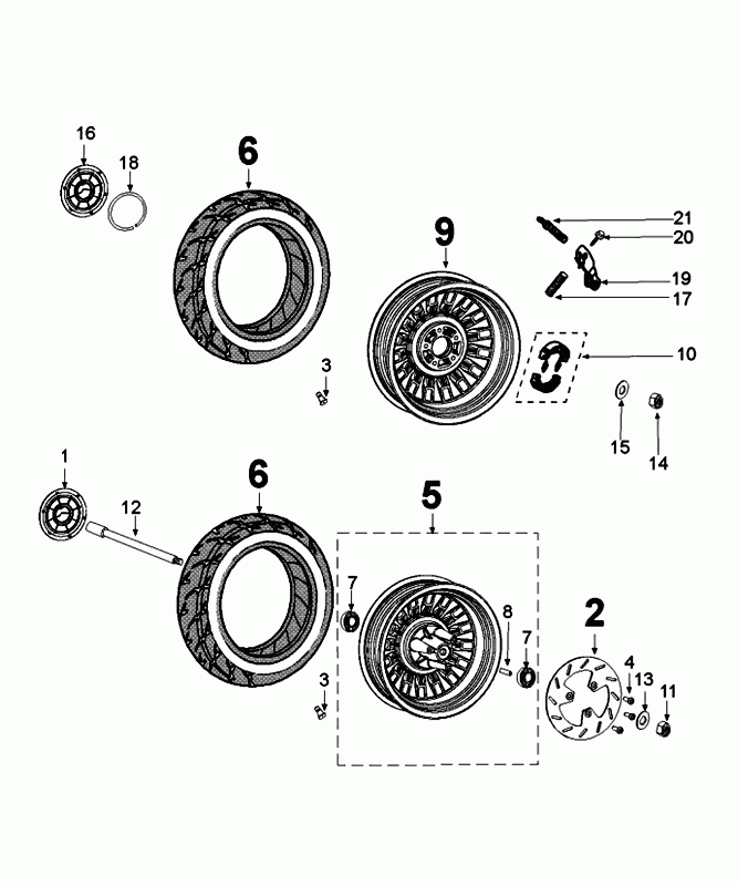 Roues Peugeot Django flash argent
