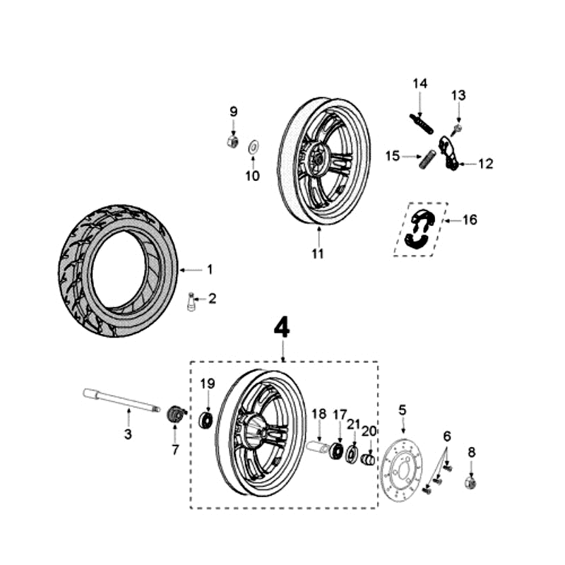 Roues Peugeot Kisbee bleues