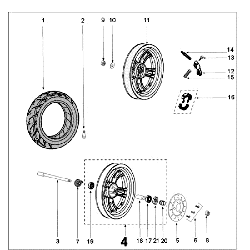 Roues Peugeot Kisbee RS blanches